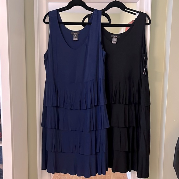 Indigo and Black Style and Co ruffled dresses - Picture 1 of 10